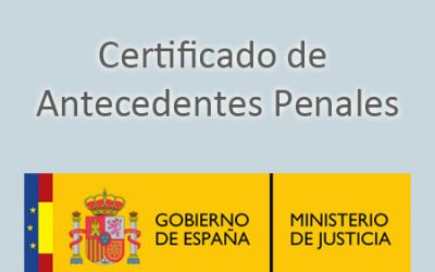 Certificat antecedents penals per treballar amb menors.