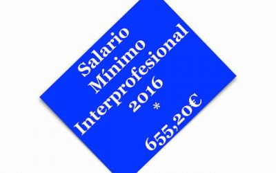 FIXAT EL SALARI MÍNIM INTERPROFESSIONAL PEL 2016 I LA REVALORACIÓ DE LES PENSIONS